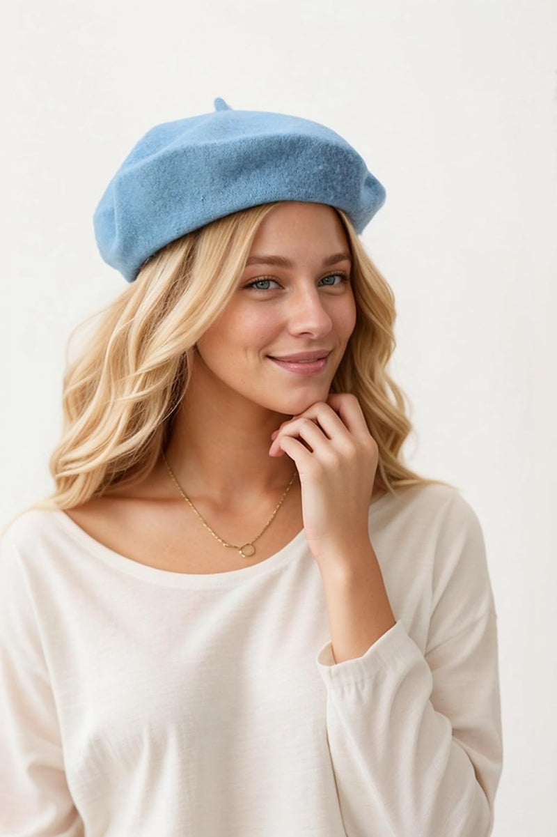 EGANO Women's ​​Beret Hats​​ - French Wool Blend Winter Cap, 70% Wool All-Season Soft ​​Beret Hats for Women​​ (Multi-Color)​ - Image 3